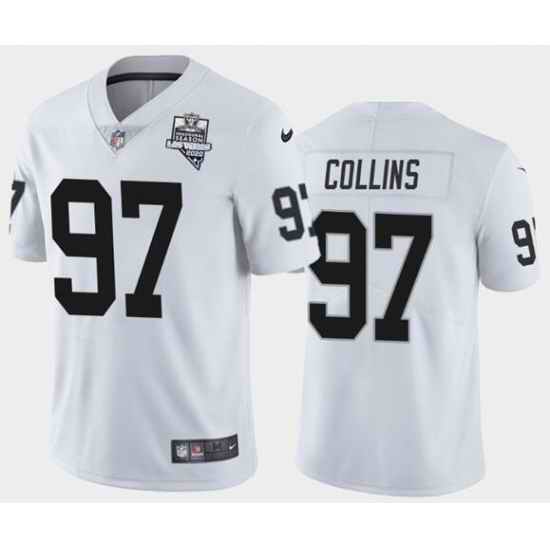 Men's Oakland Raiders White #97 Maliek Collins 2020 Inaugural Season Vapor Limited Stitched NFL Jersey